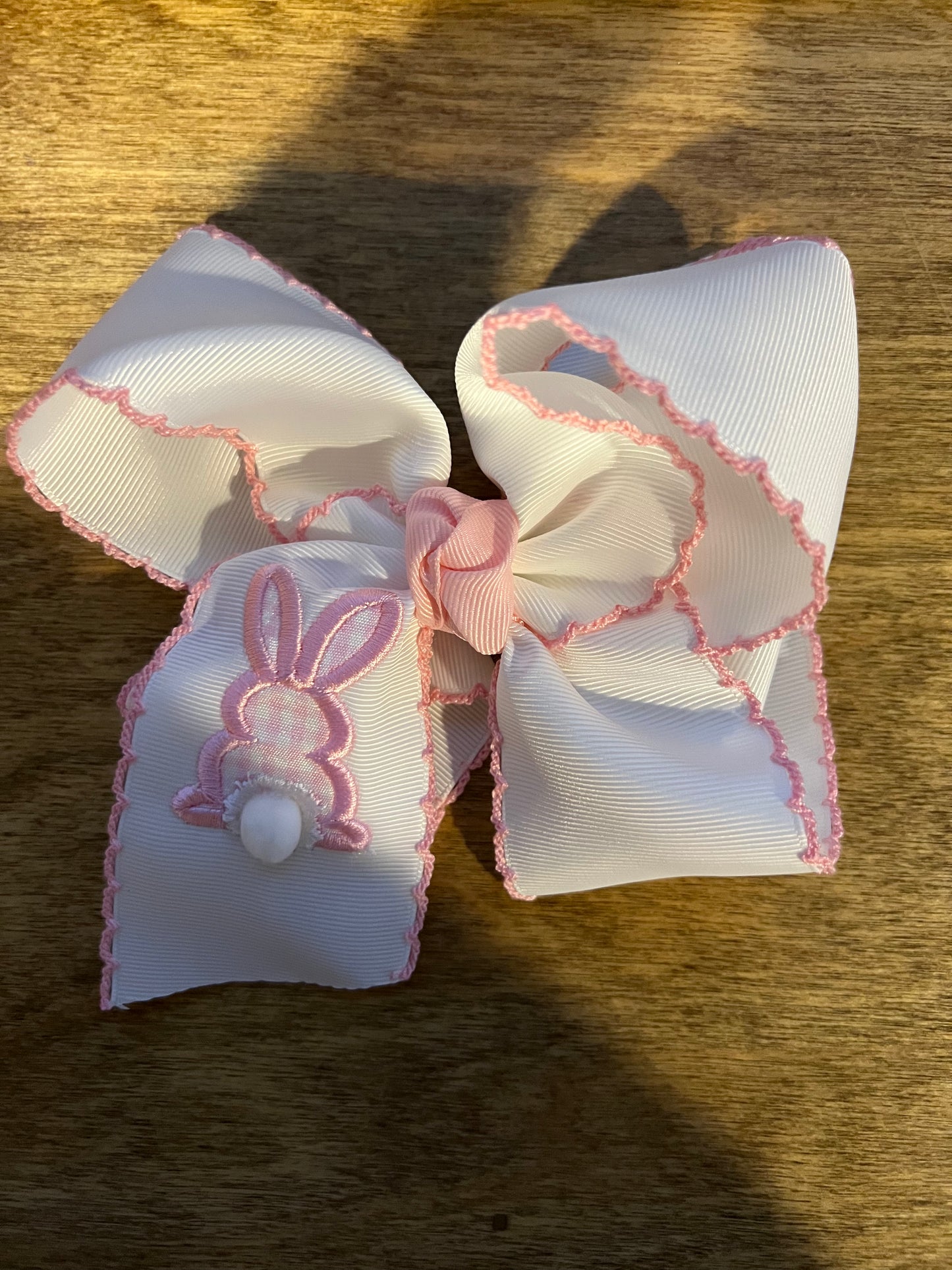 Light Pink Gingham Bunny Bow