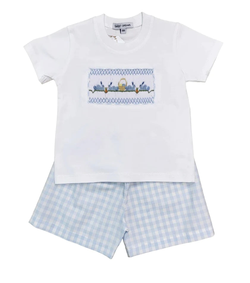 Bunny Smocked Boys Short Set