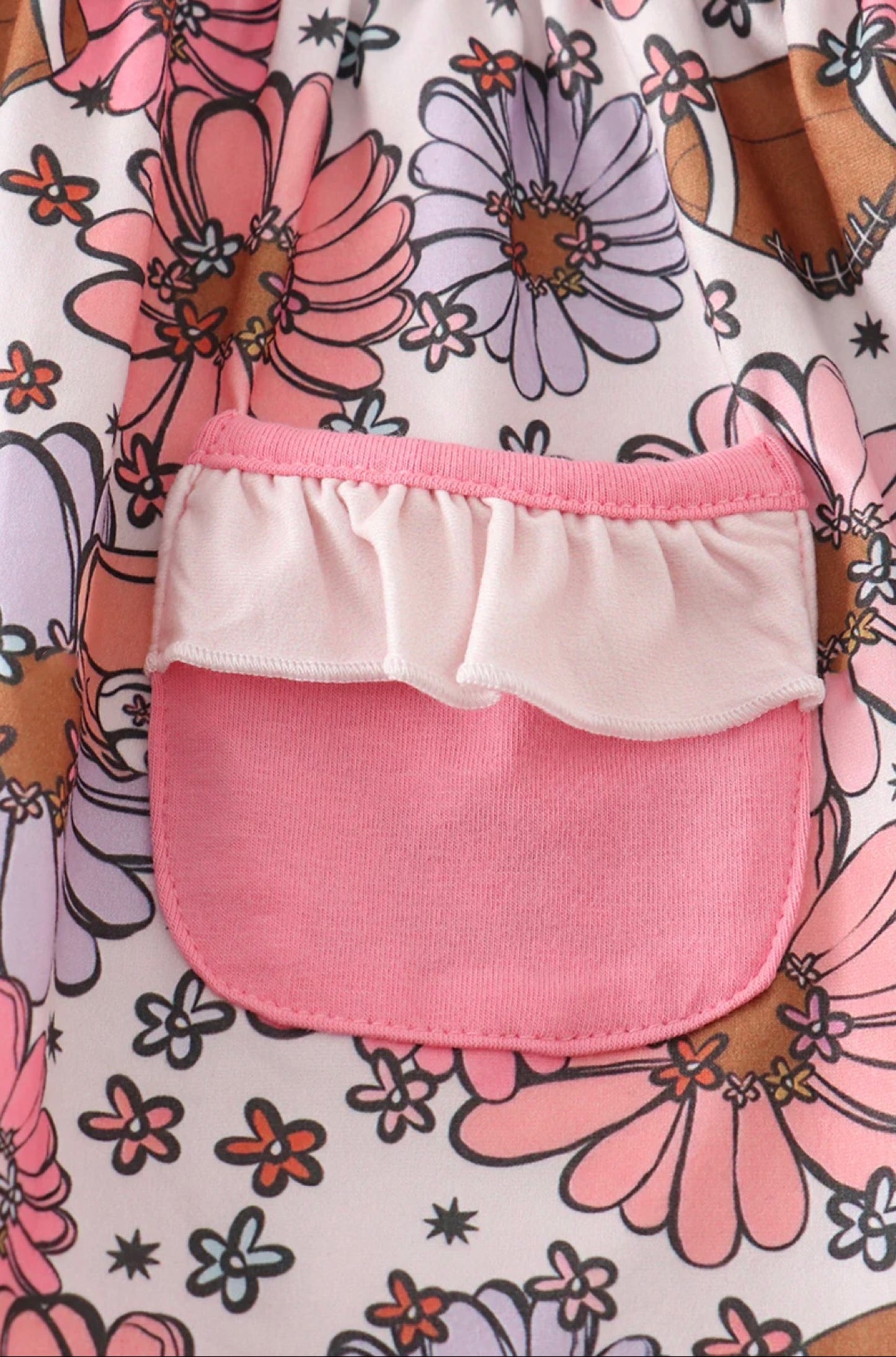 Pink Floral Football Girl Set