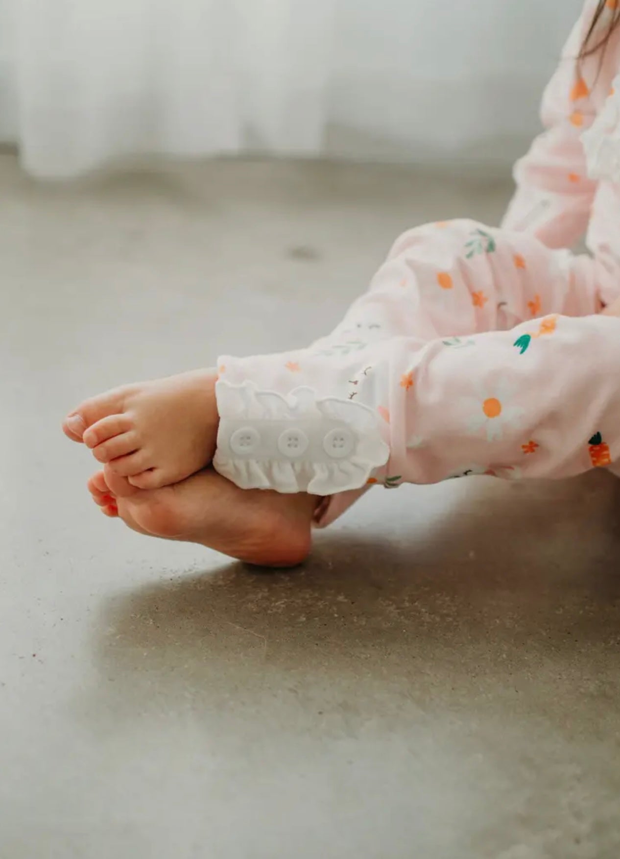 Easter Bunny Girl Pajamas- Ruffle Buttflap