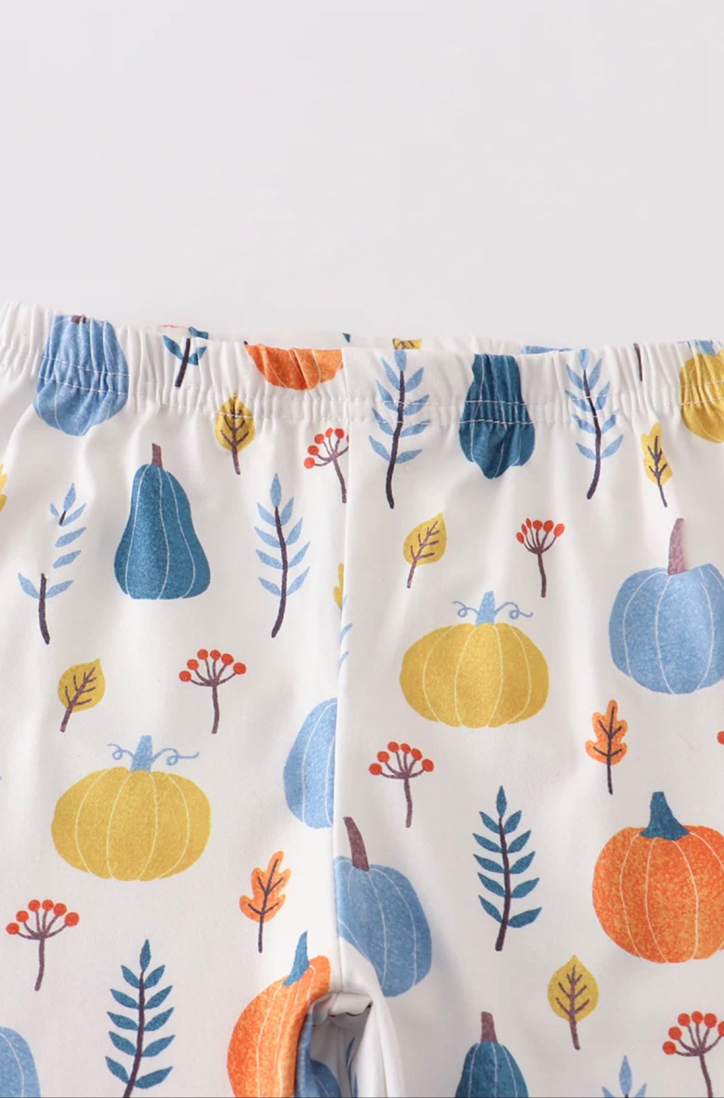 Blue Pumkin Ruffle Girl Set