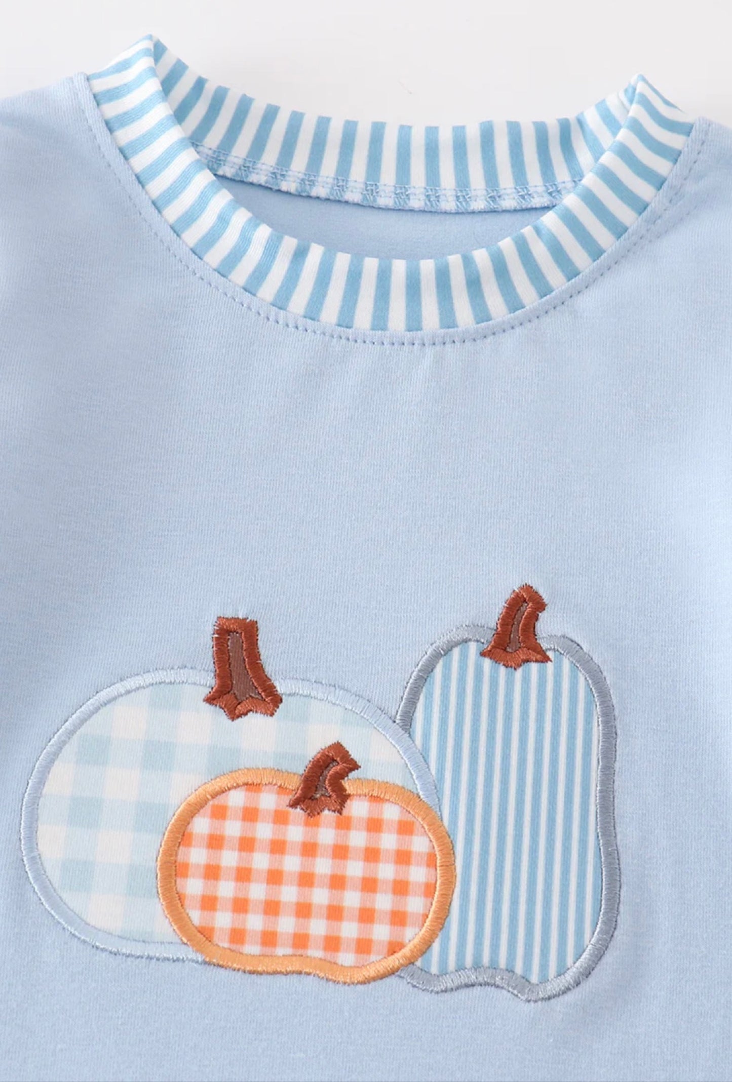Blue Pumpkin Boy Romper