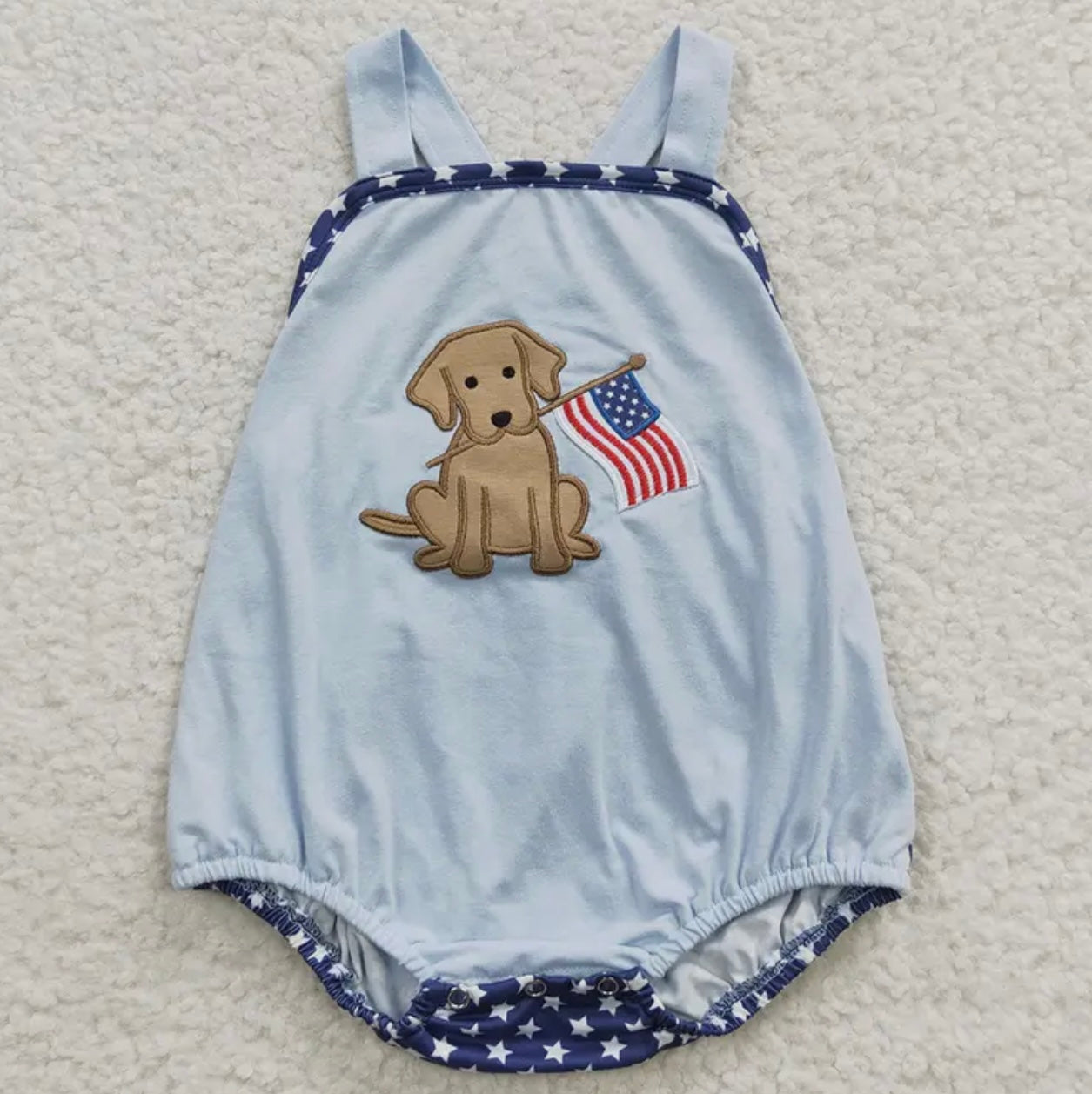 Boys Blue Dog Romper