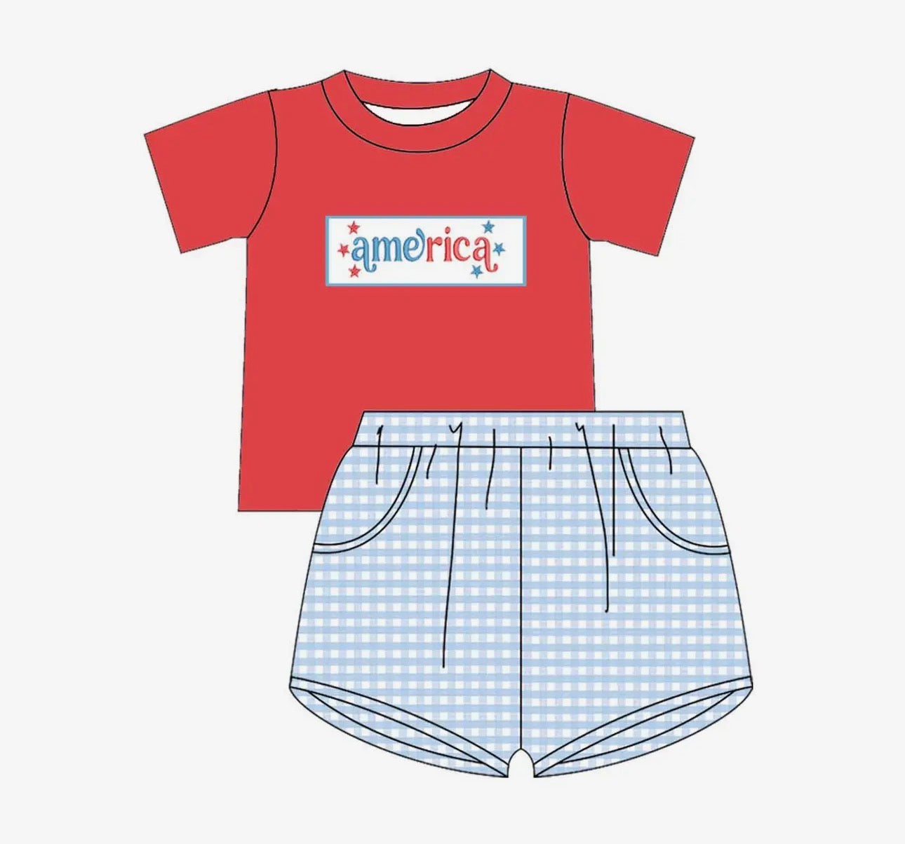 Boys Patriotic Shorts set 