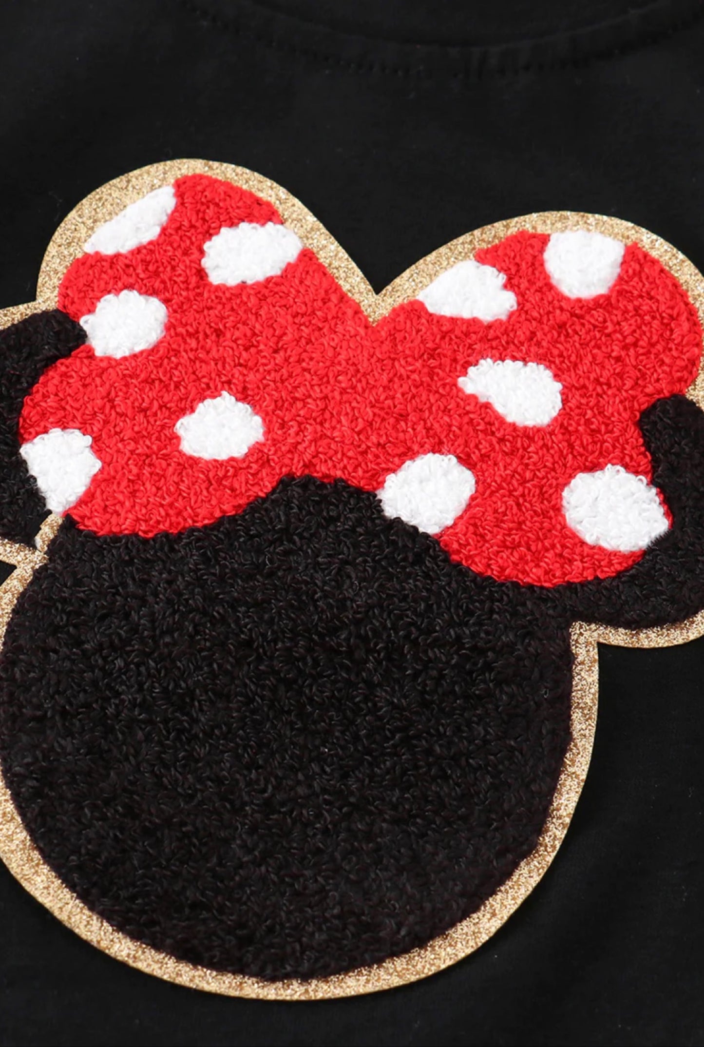 Black Minnie Patch Girl Top