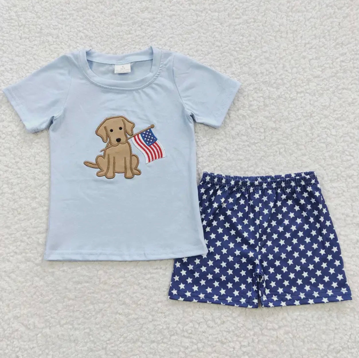 Boys Blue Dog Short Set