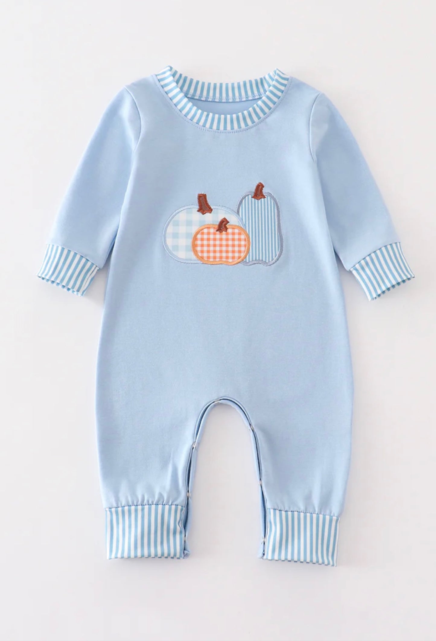 Blue Pumpkin Boy Romper