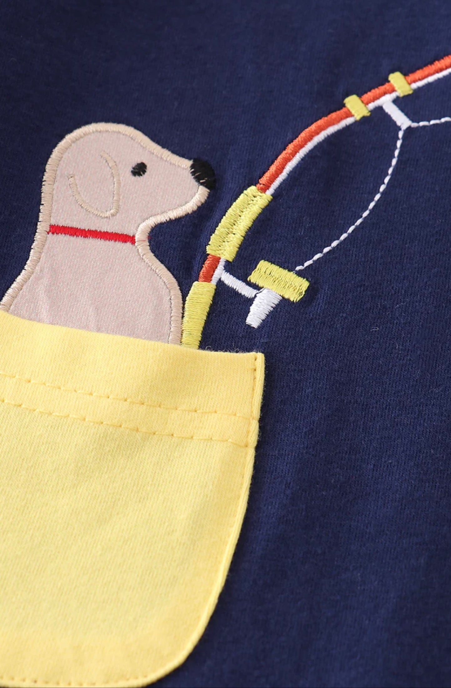 Navy Puppy Fishing Romper