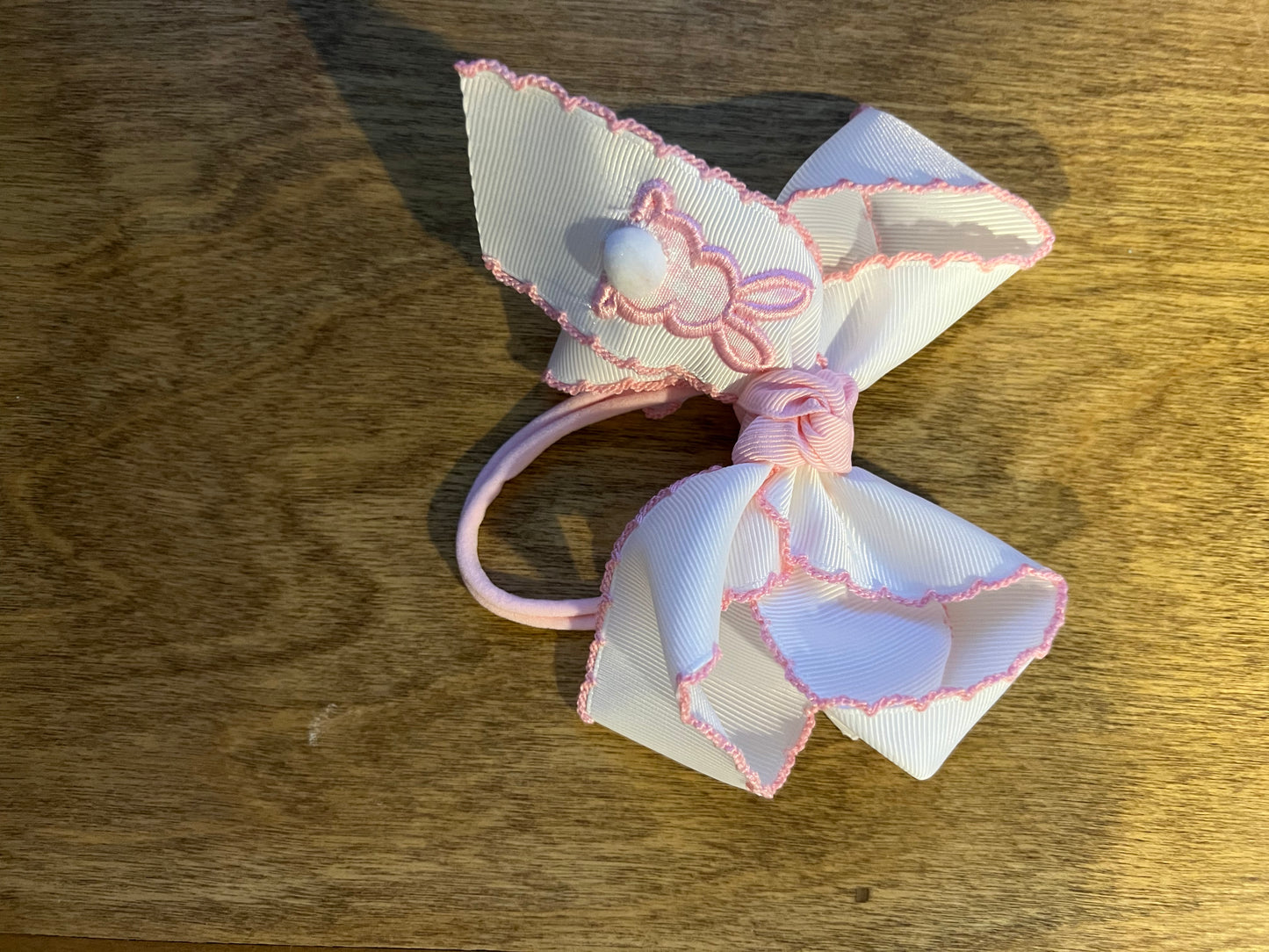 Light Pink Gingham Bunny Bow