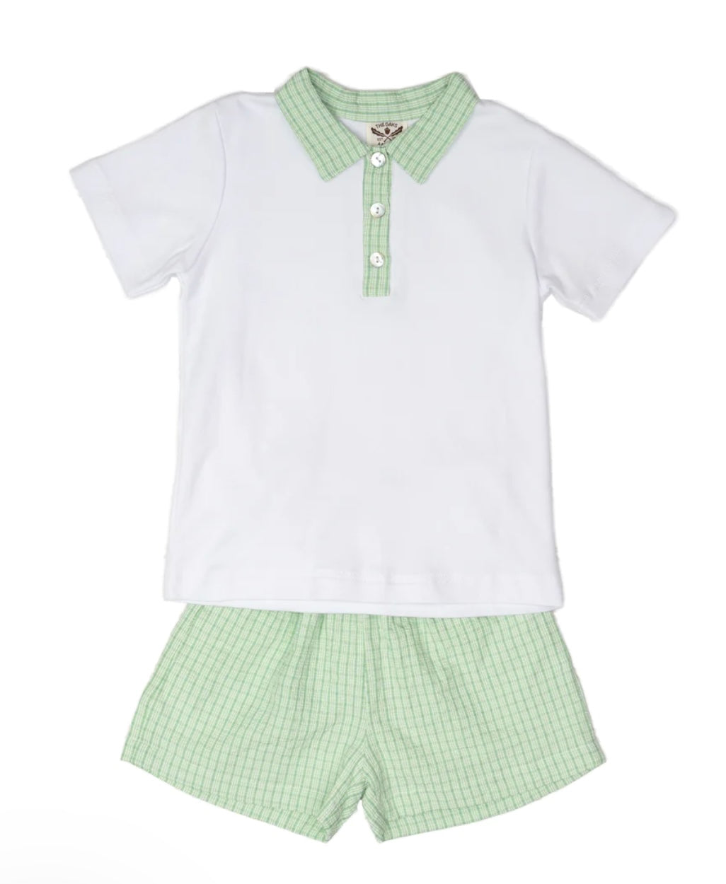 Green Check Shorts Set