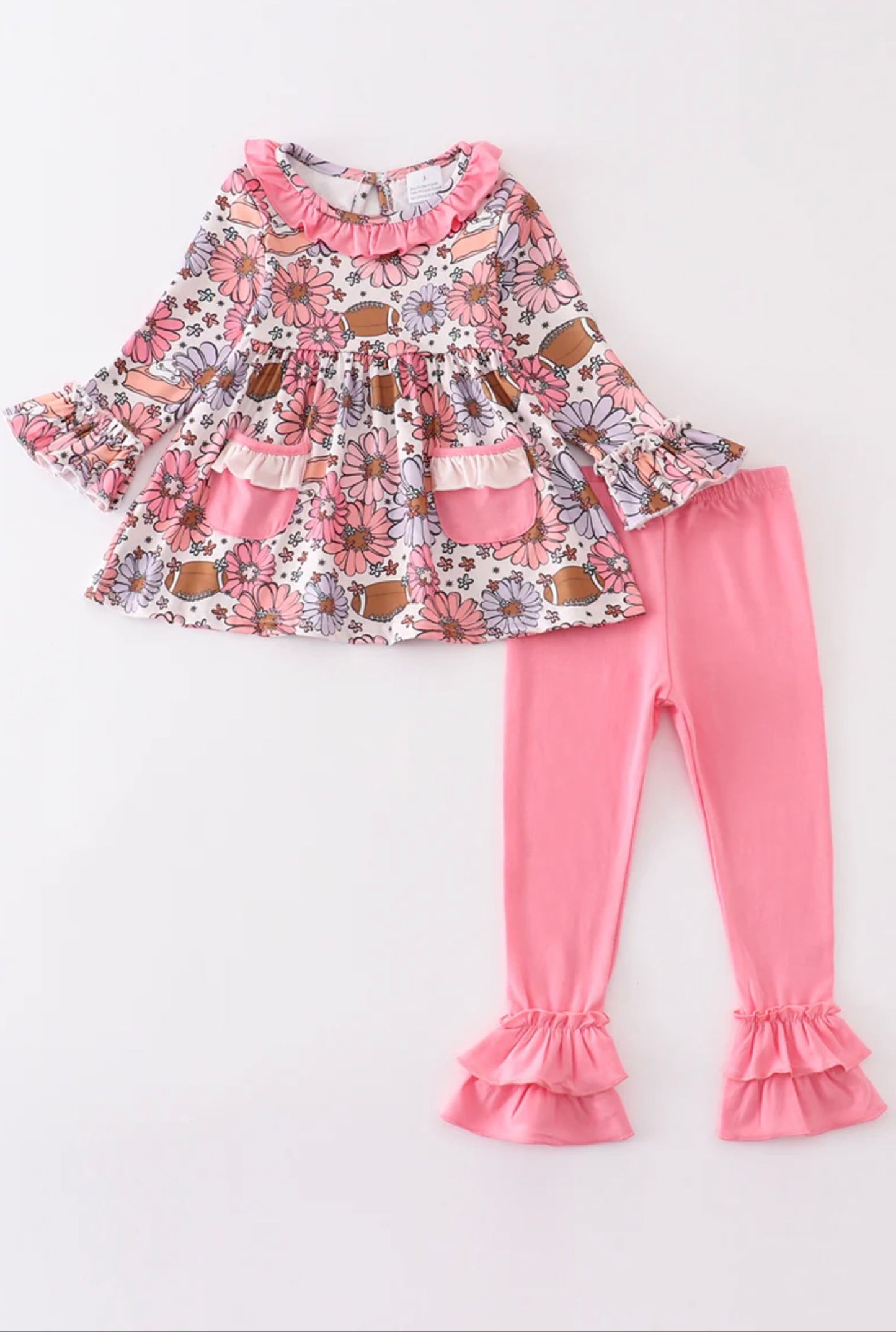 Pink Floral Football Girl Set