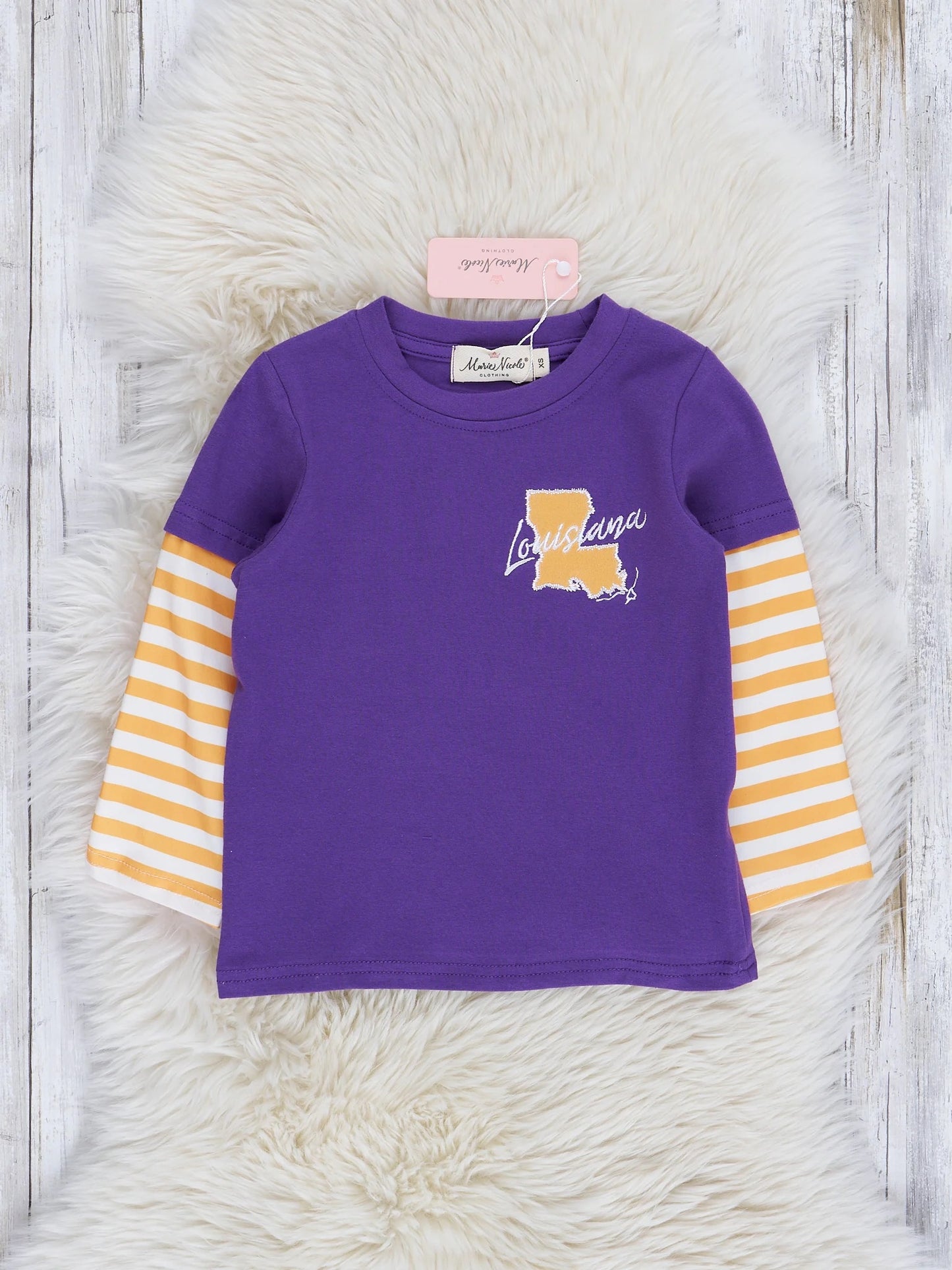 LA Purple Stripe Raglan Top