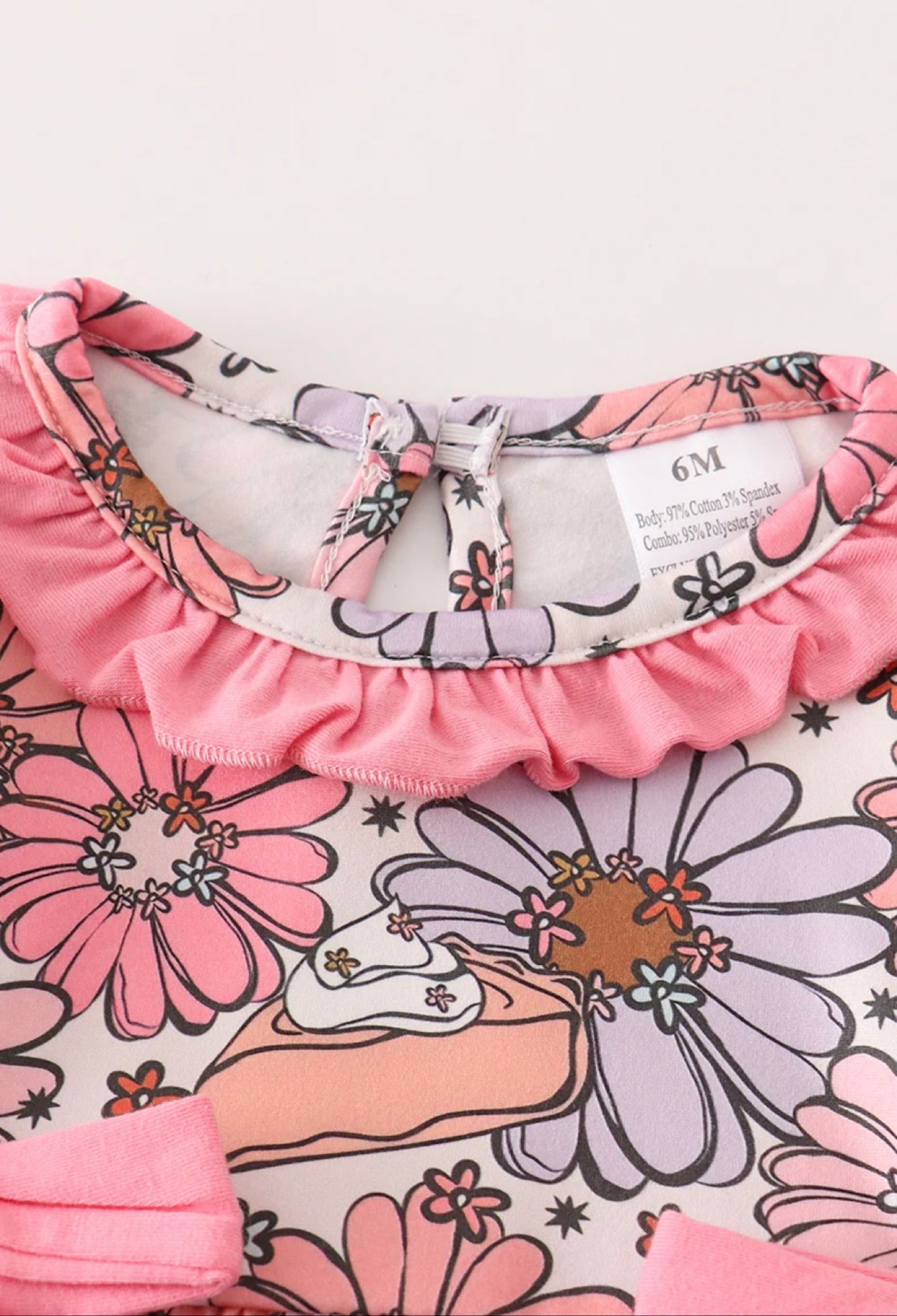 Pink Floral Football Baby Romper