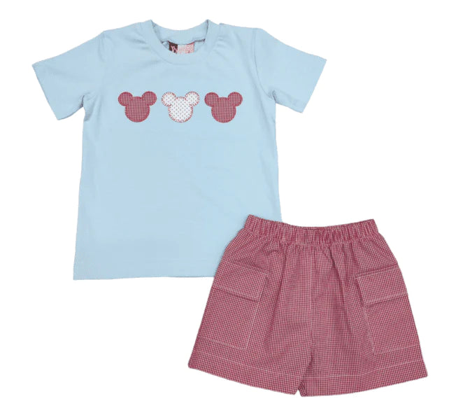Mouse Ears Appl Boys Short Set