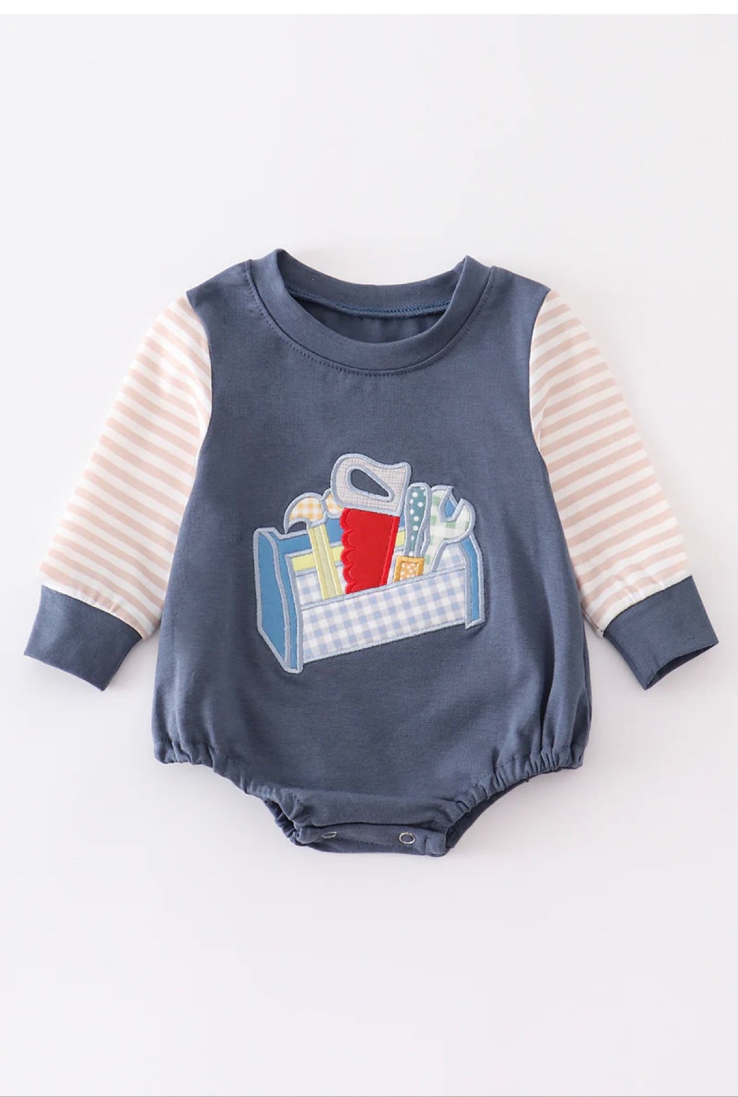 Navy Toolbox Boy Romper