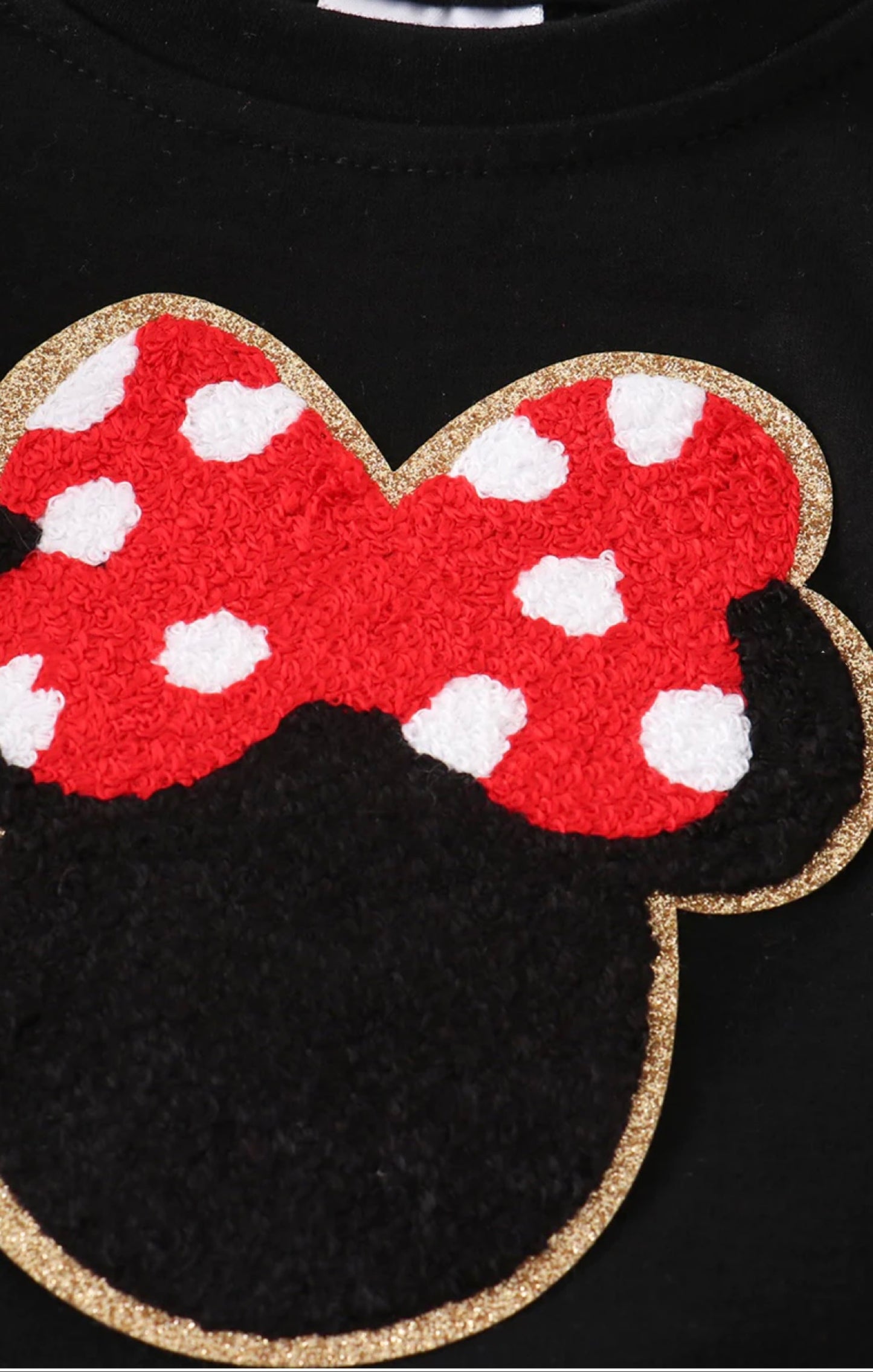 Black Minnie Patch Romper