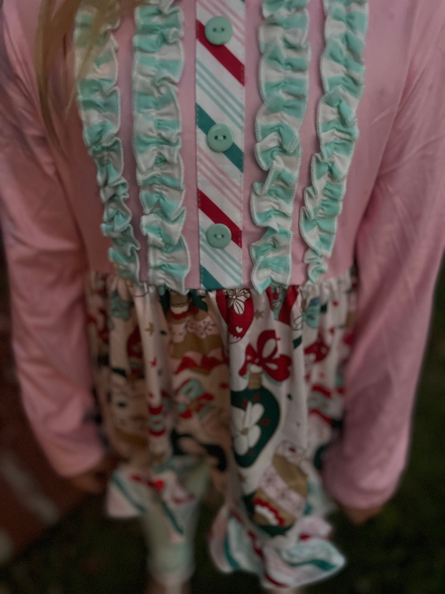 Pink & Mint Ornaments Ruffle Set