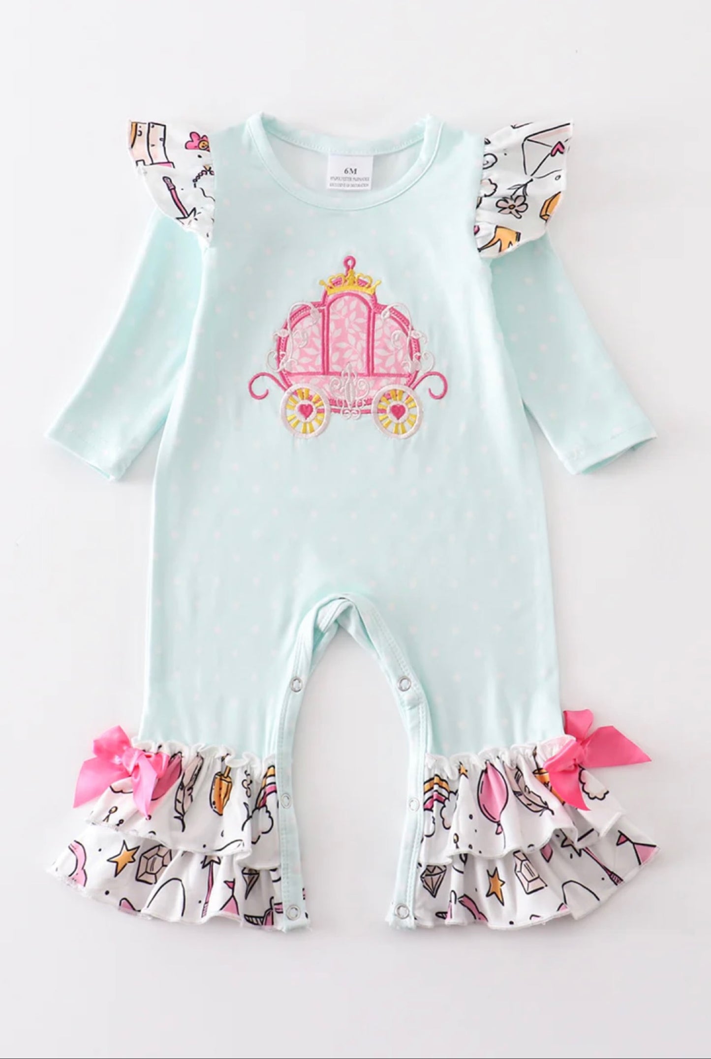 Blue Pumpkin Ruffle Baby Romper