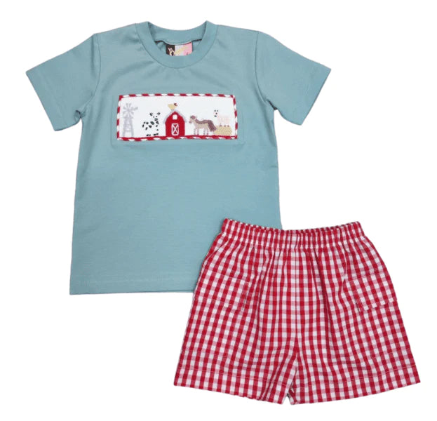 Farm Days Smocked Boys Set