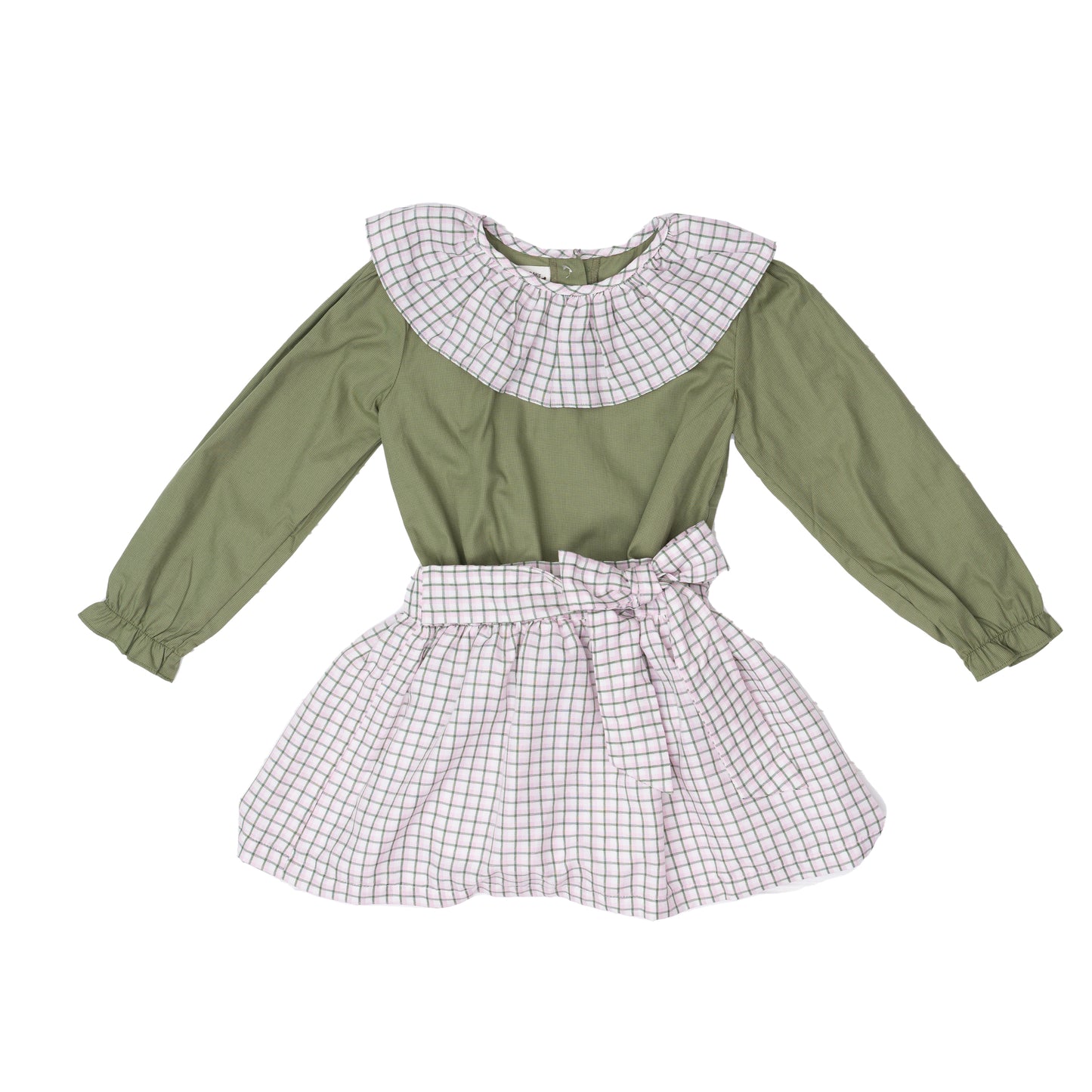 Pink & Green Skirt Set