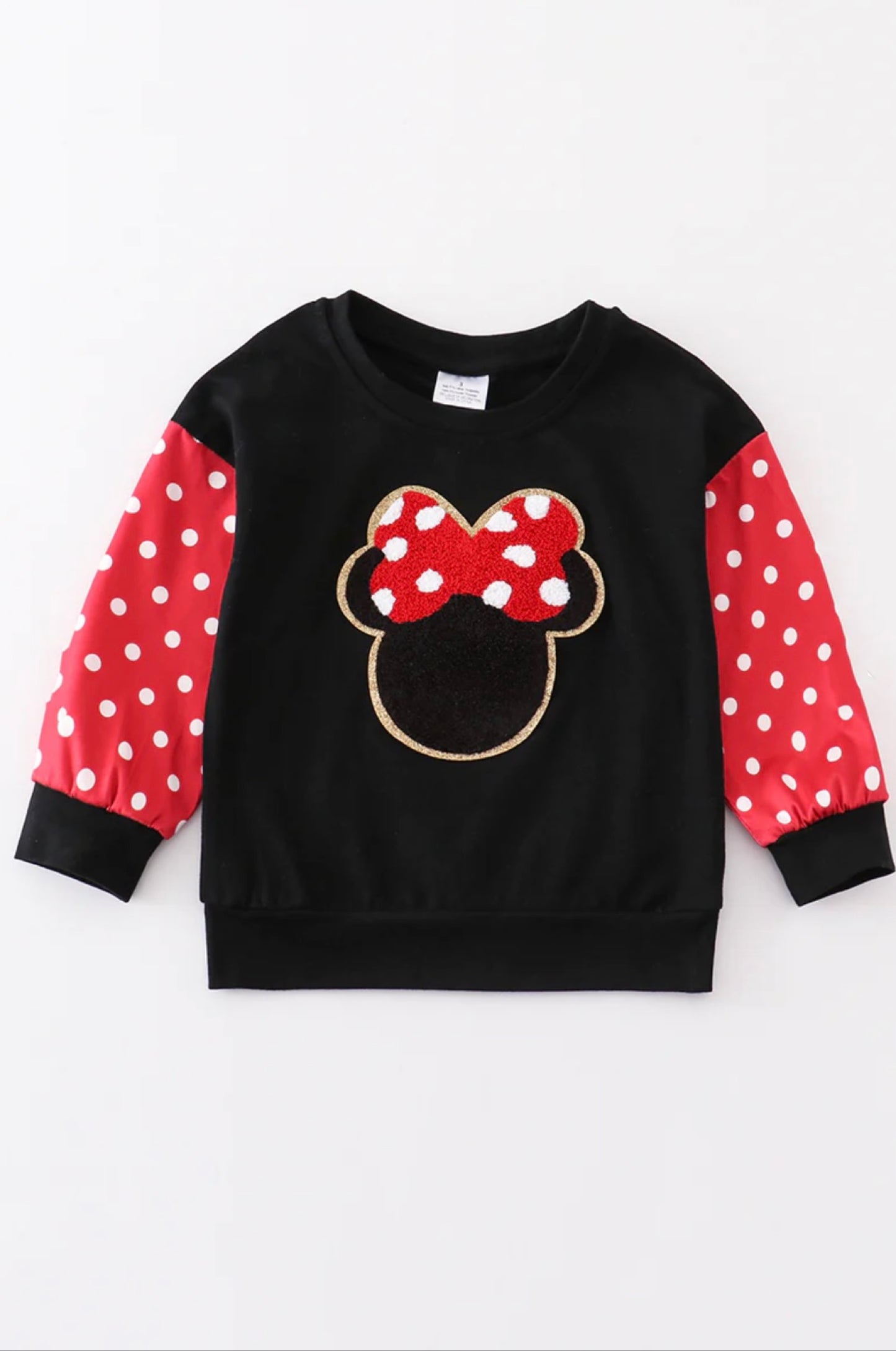 Black Minnie Patch Girl Top