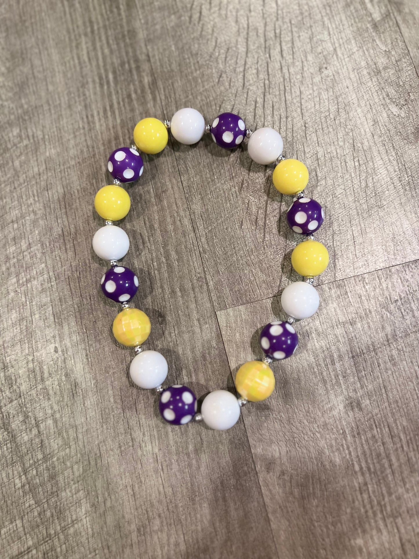 Purple & Gold Beaded Necklace