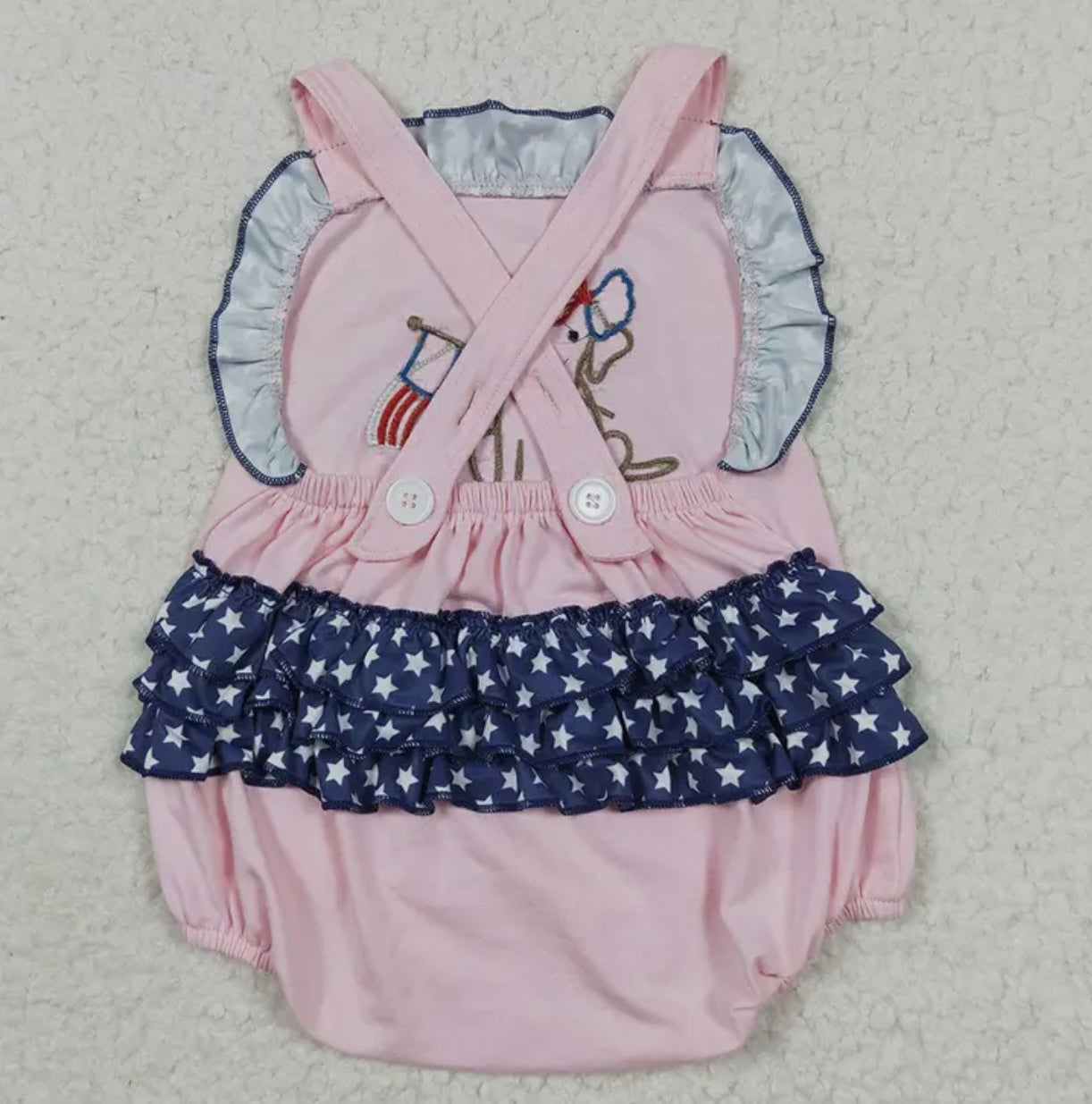 Girls Pink Dog Romper