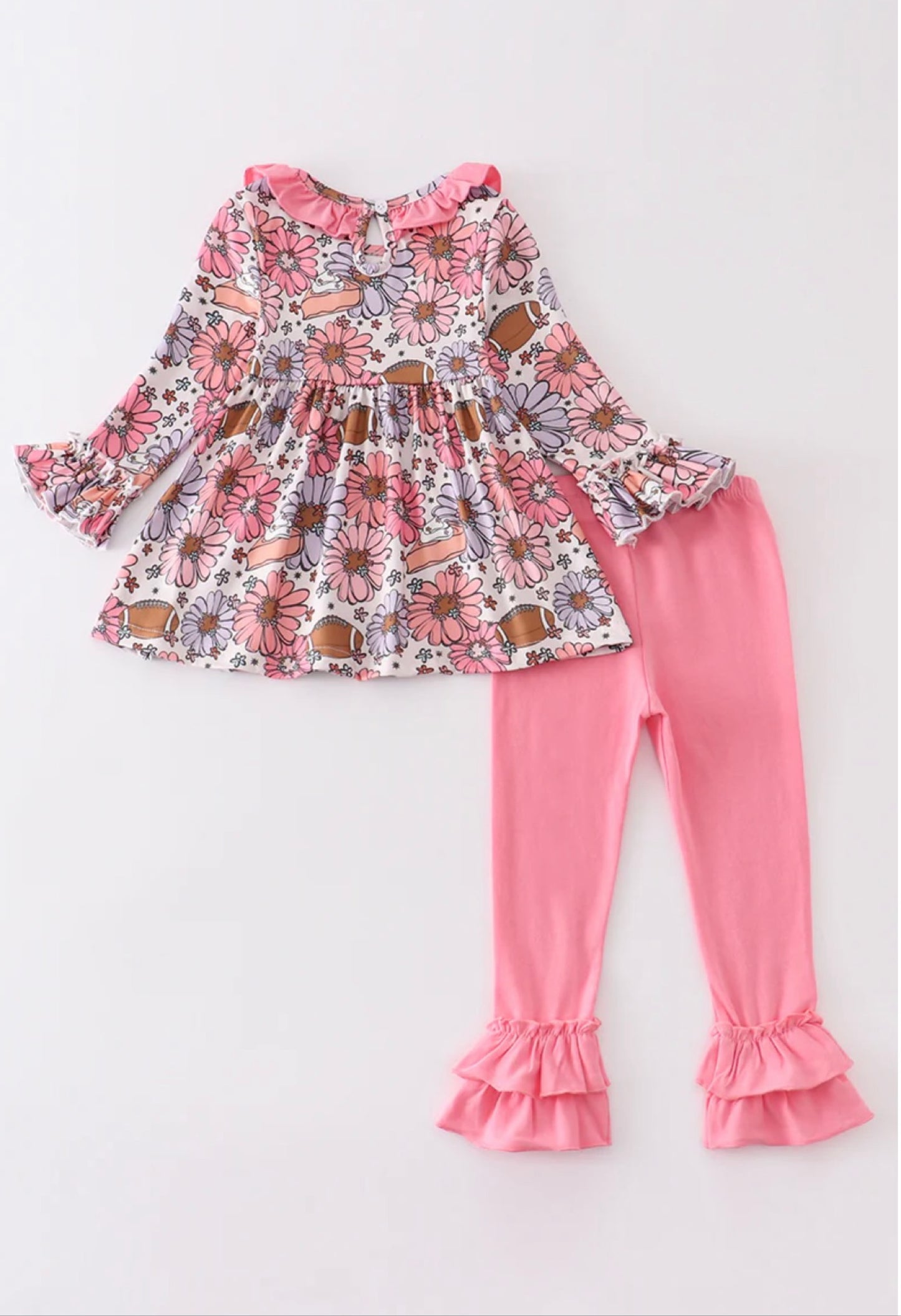 Pink Floral Football Girl Set