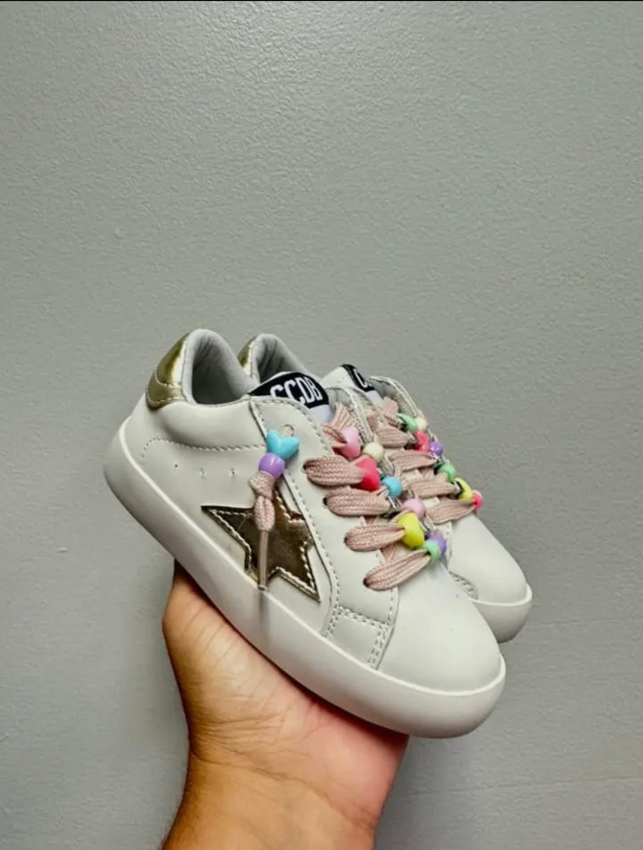 Gold Star Beaded Sneakers