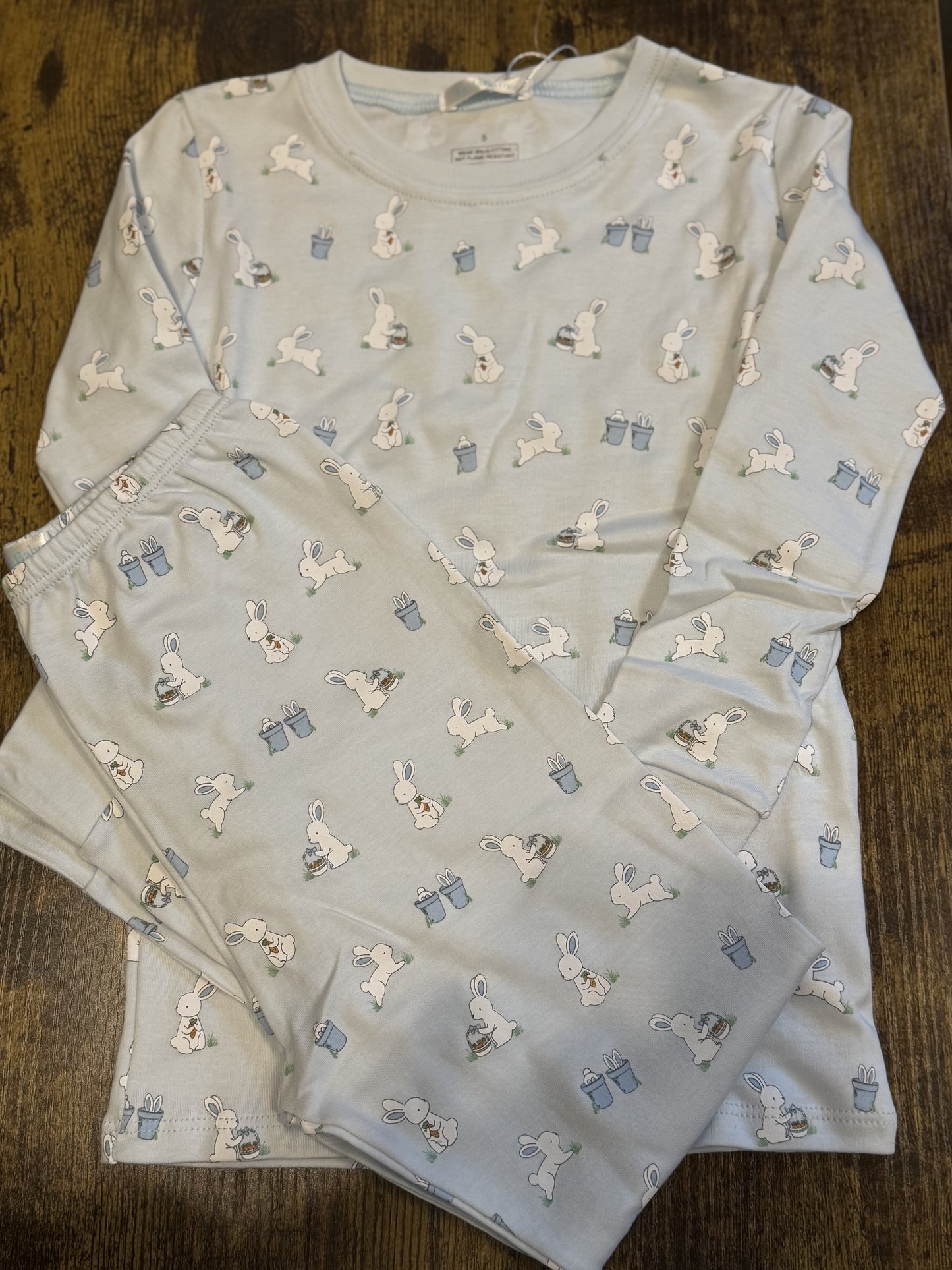 Bunnies in the Garden Blue PJ Set