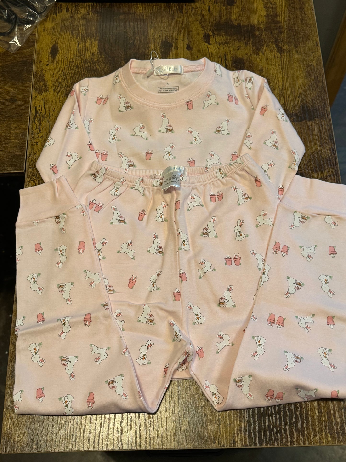 Bunnies in the Garden Pink PJ Set