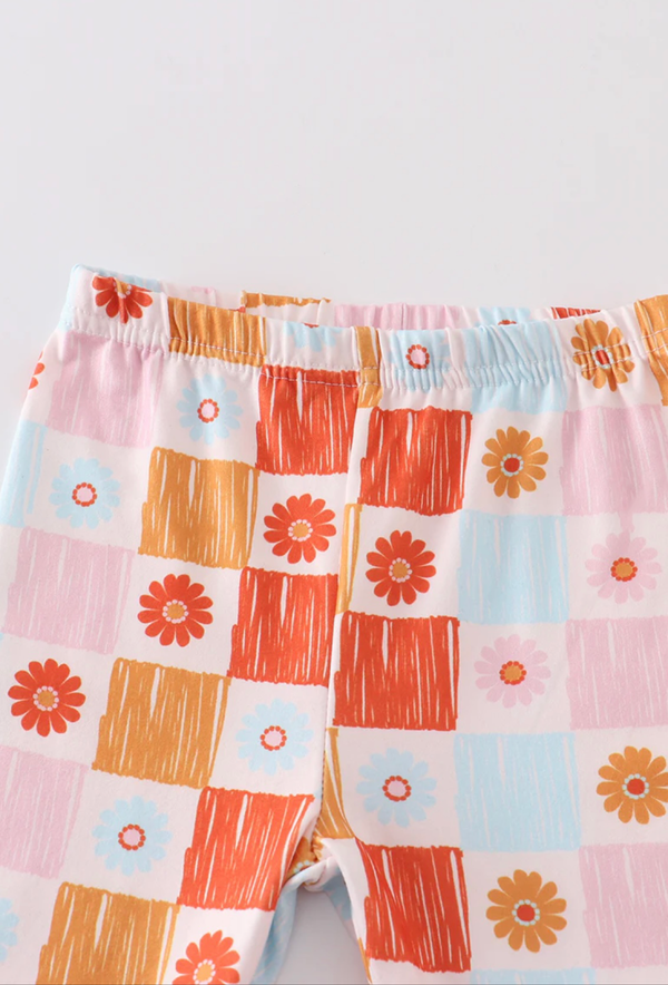 Floral Print Girl Set - Blue