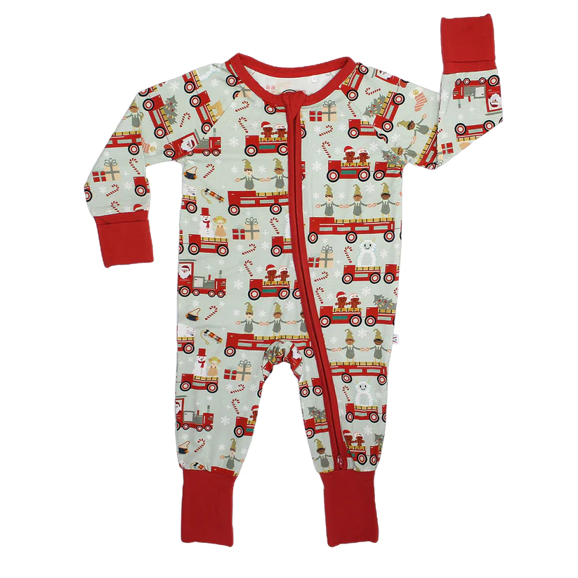 Christmas Train Bamboo Footie Pajama