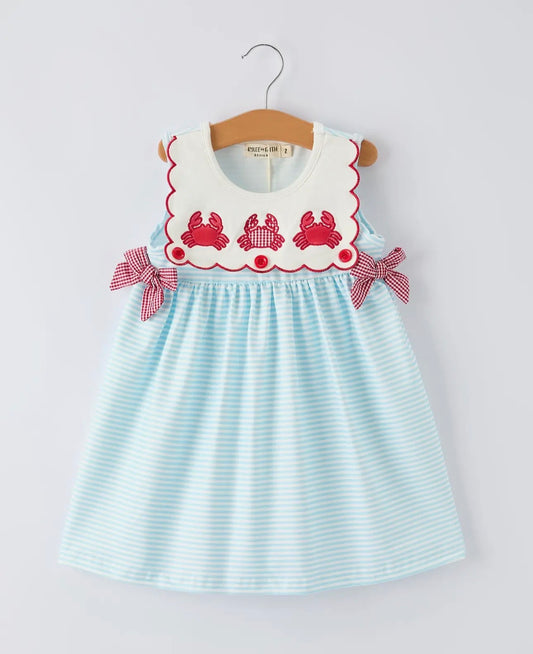 Crab Appliqué Girls Dress