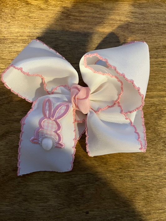 Light Pink Gingham Bunny Bow