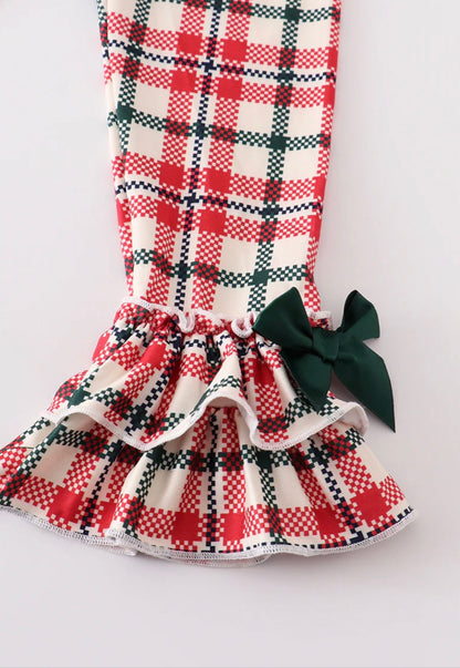 Green Christmas Smocked Ruffle Set