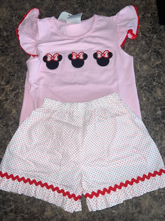 Mouse Appl Girls Short Set