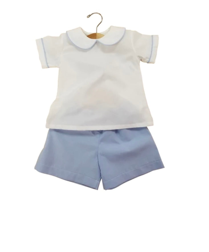 White/Blue Boy Short Set