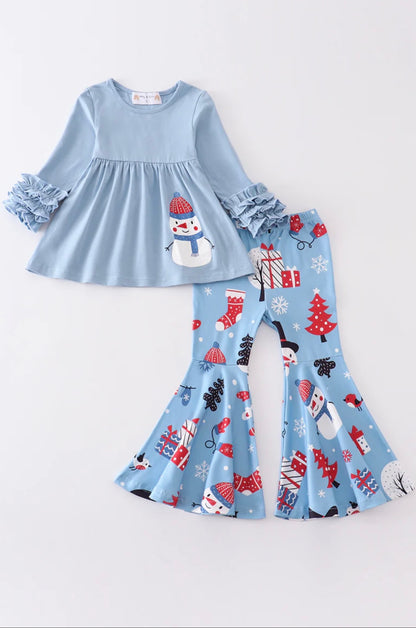 Christmas Snowman Bell Pants Set