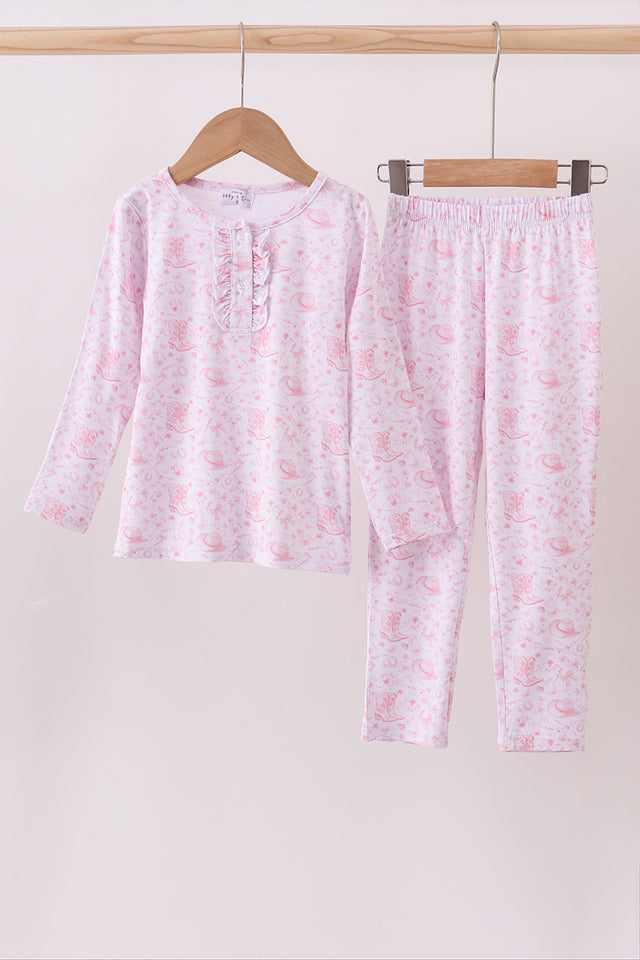 Pink Boots Bamboo Pajama Set