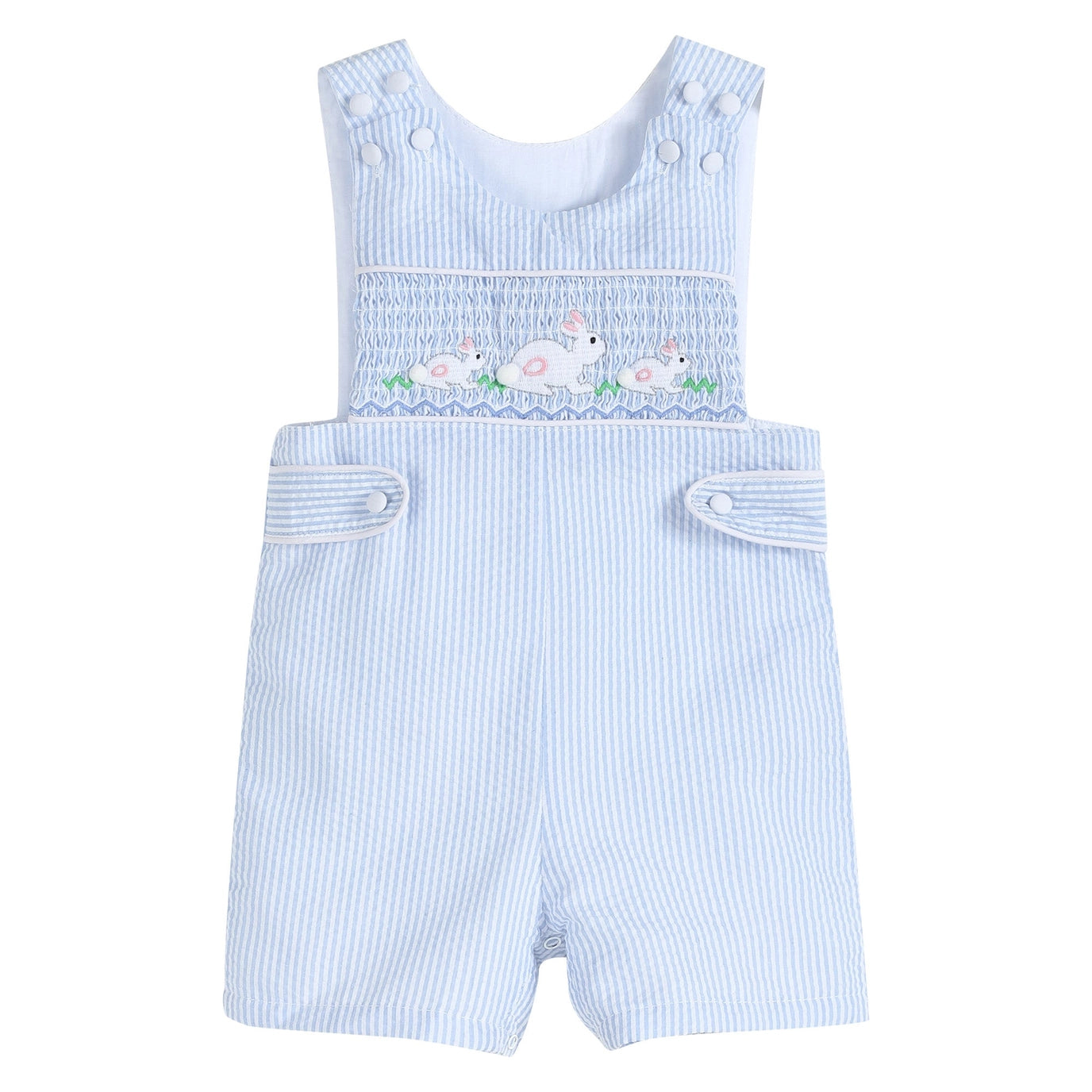 Seersucker Easter Bunny Smocked JonJon