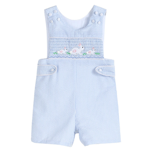 Seersucker Easter Bunny Smocked JonJon
