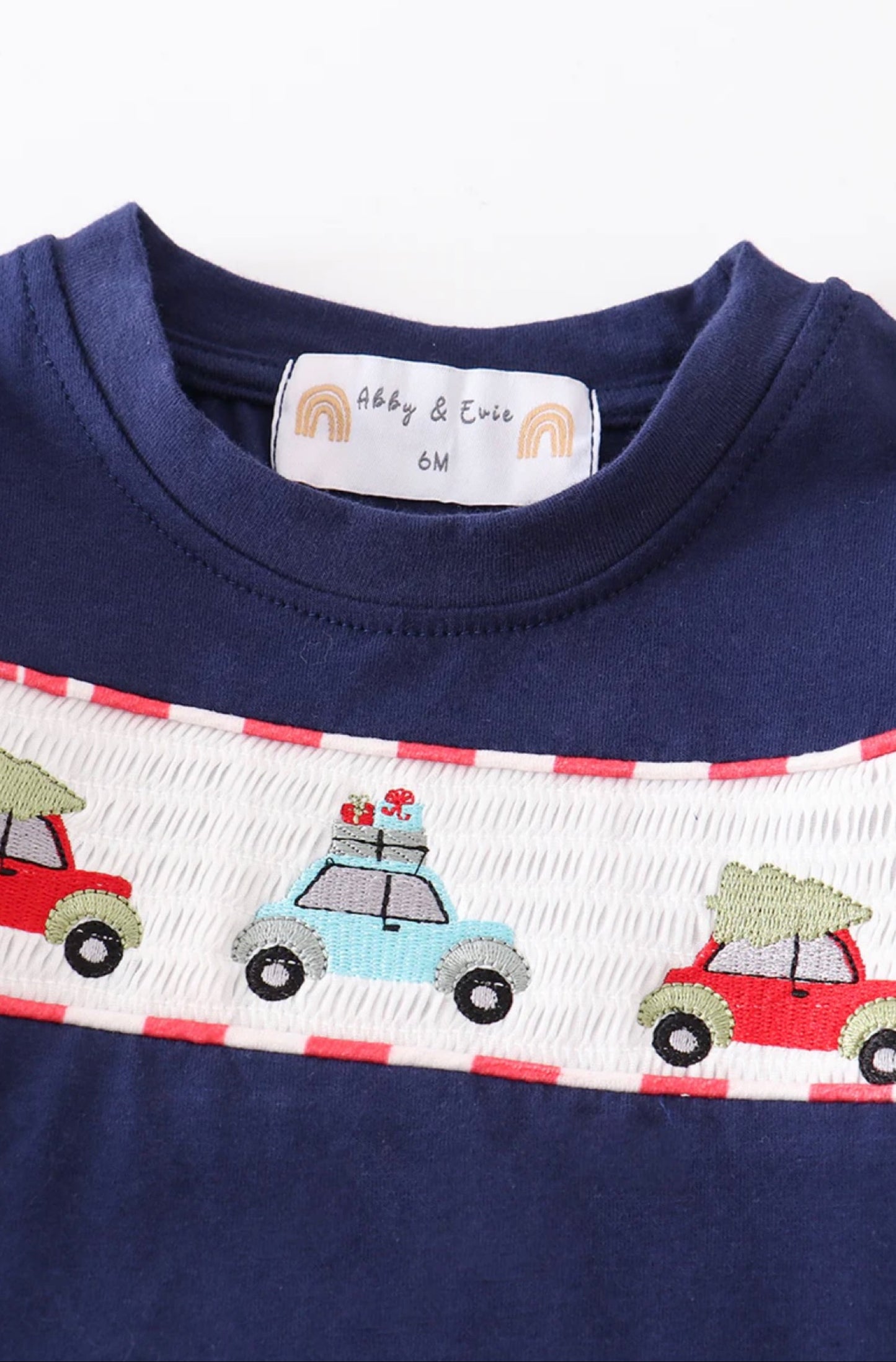 Christmas Truck Smocked Boy Romper