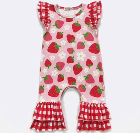 Strawberry Blossom Baby Romper