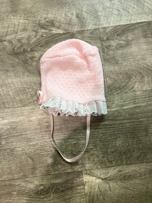 Pink Bonnet with Ribbon Tie