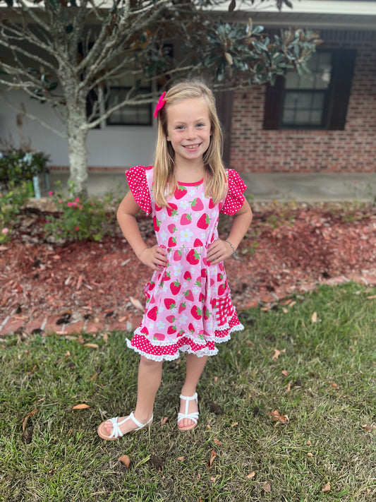 Strawberry Blossom Girls Dress