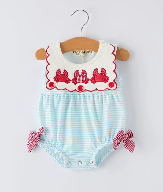 Crab Appliqué Girl Bubble