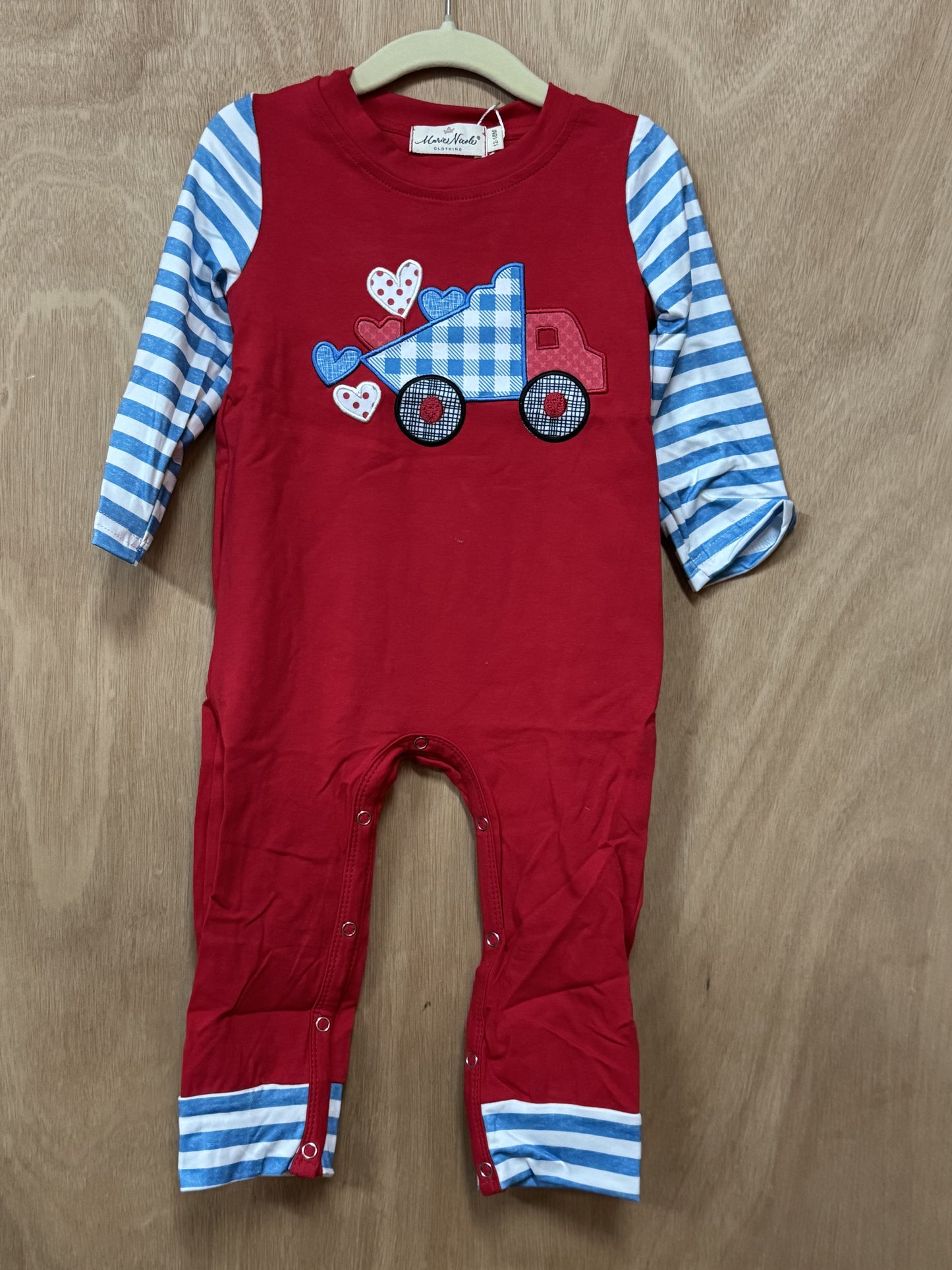 Red Heart Dump Truck Raglan Romper