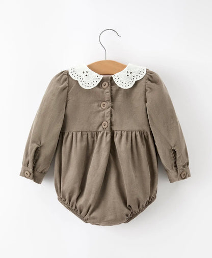Pumpkin Eyelet Collar Romper