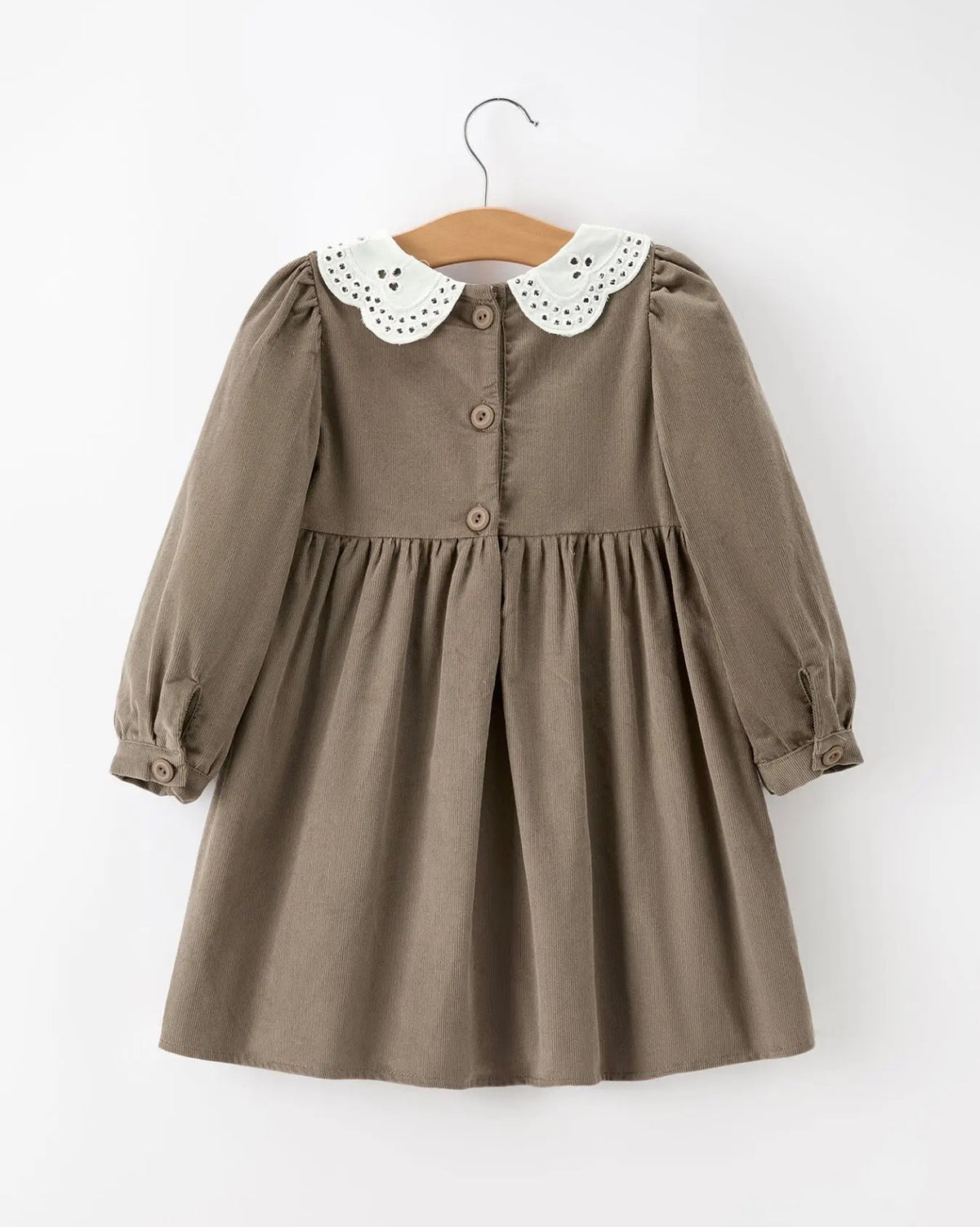Pumpkin Eyelet Collar Dress